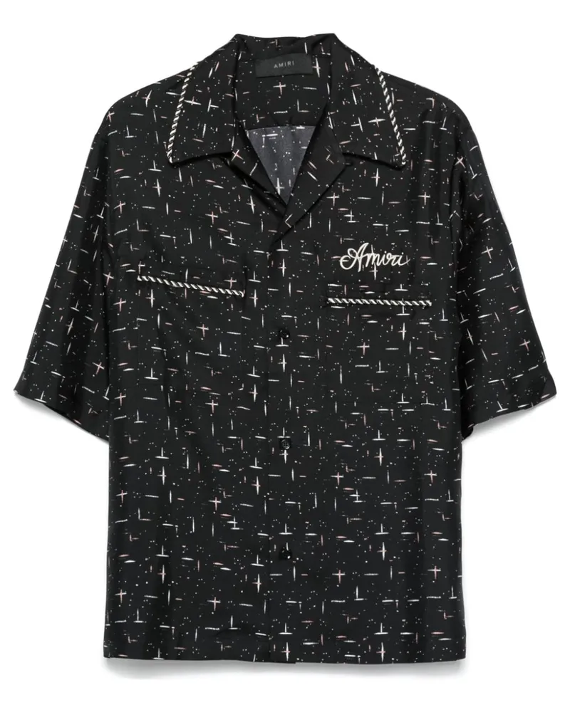 Amiri Hemd mit Strich-Print - Schwarz Schwarz