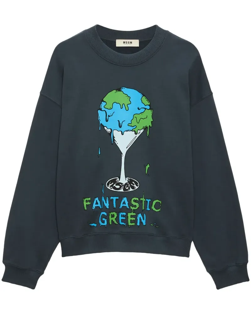 MSGM Sweatshirt mit grafischem Print - Grau Grau