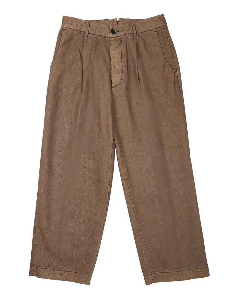 nine:inthe:morning pleated straight-leg trousers - Braun Braun