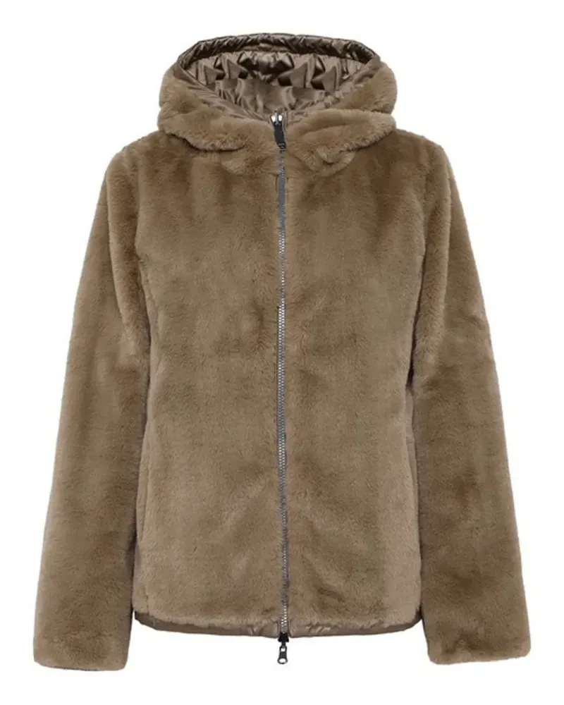 Betty Barclay faux-fur hooded jacket - Braun Braun