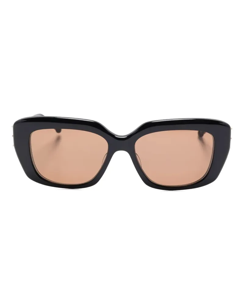 MATSUDA Verzierte Sonnenbrille mit eckigem Gestell - Schwarz Schwarz
