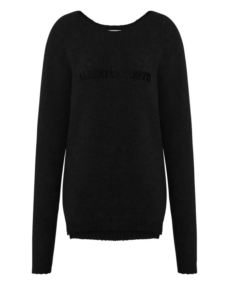 Alberta Ferretti Pullover mit Logo - Schwarz Schwarz