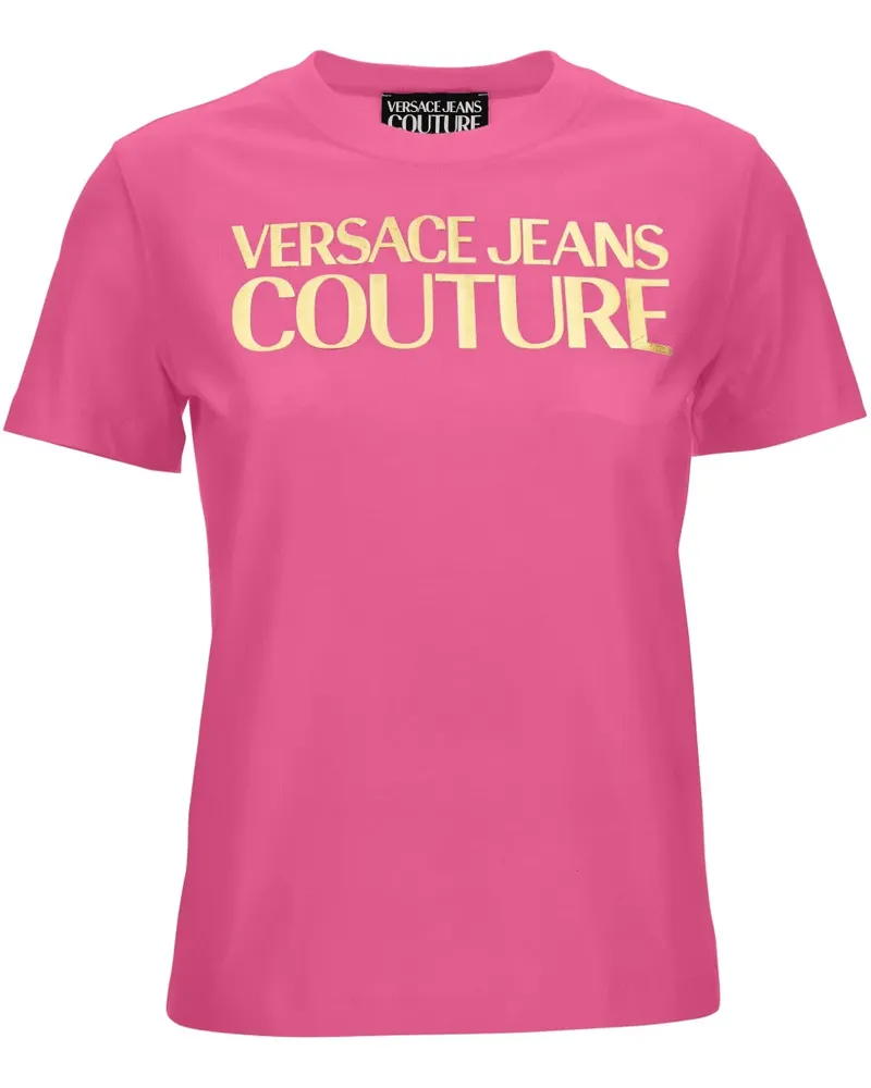 Versace Jeans T-Shirt mit Logo-Print - Rosa Rosa