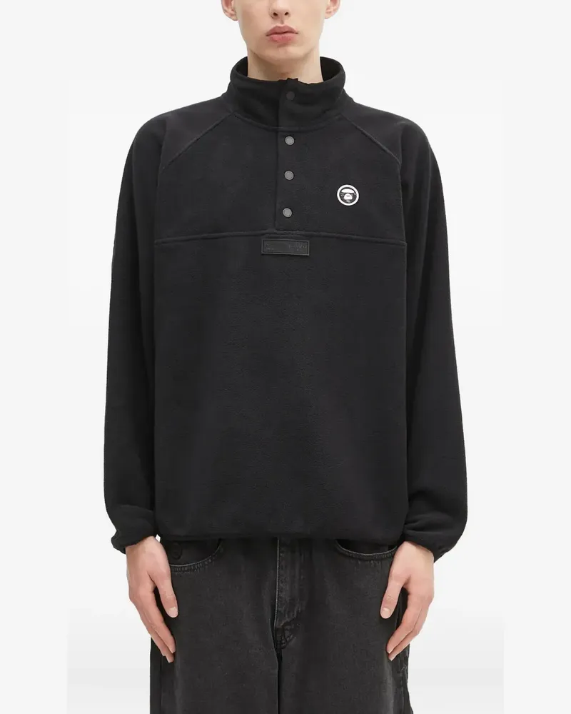 BAPE Sweatshirt mit Knopfleiste - Schwarz Schwarz