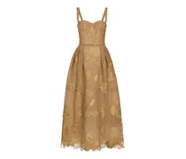 Midikleid mit Blumenapplikation - Grün