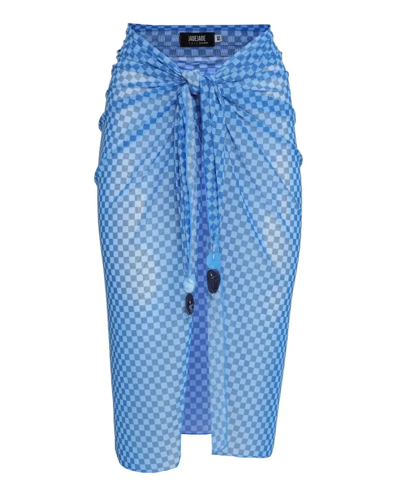 Amir Slama x Jade Picon karierter Pareo - Blau Blau