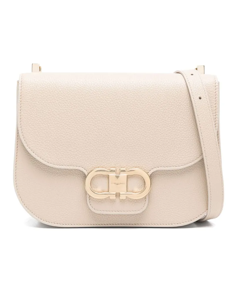 Ferragamo Double Gancini Umhängetasche - Nude Nude