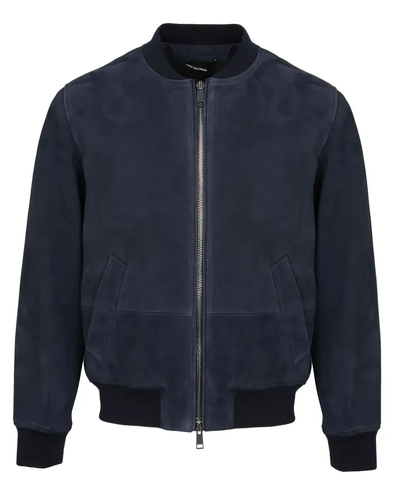 Yves Salomon Bomberjacke aus Wildleder - Blau Blau