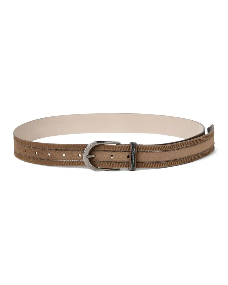 Brunello Cucinelli Verzierter Gürtel aus Wildleder - Braun Braun