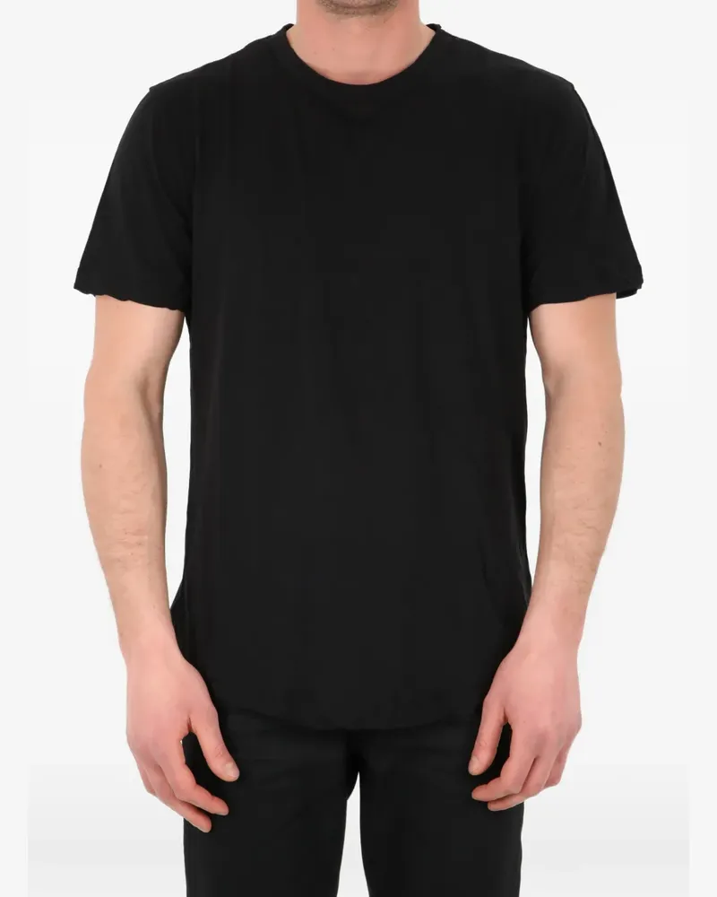 James Perse T-Shirt mit geripptem Rundhalsausschnitt - Schwarz Schwarz
