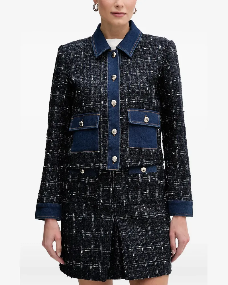 Morgan Tweed-Jeansjacke - Blau Blau