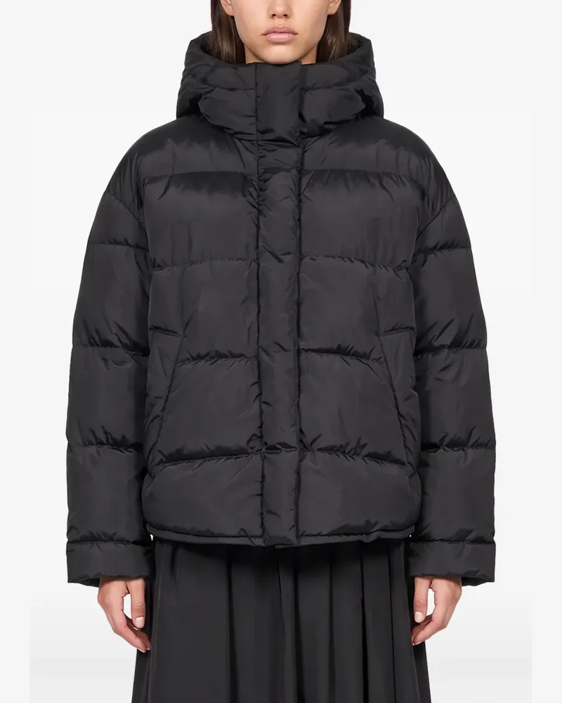 Max Mara Gesteppter Kapuzenmantel - Schwarz Schwarz