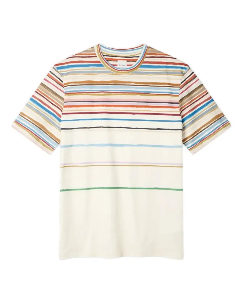 Paul Smith Gestreiftes T-Shirt - Weiß Weiß