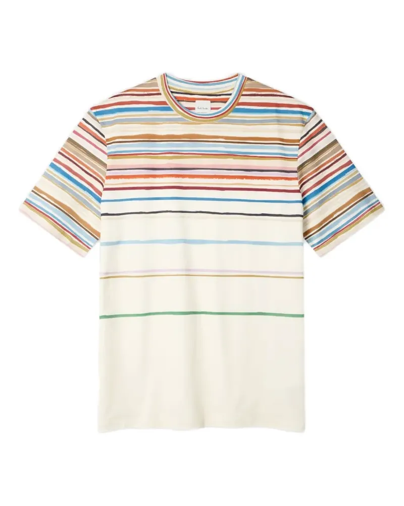 Paul Smith Gestreiftes T-Shirt - Weiß Weiß
