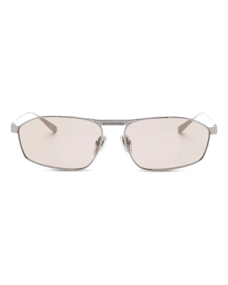 Balenciaga Sonnenbrille mit geometrischem Gestell - Silber Silber