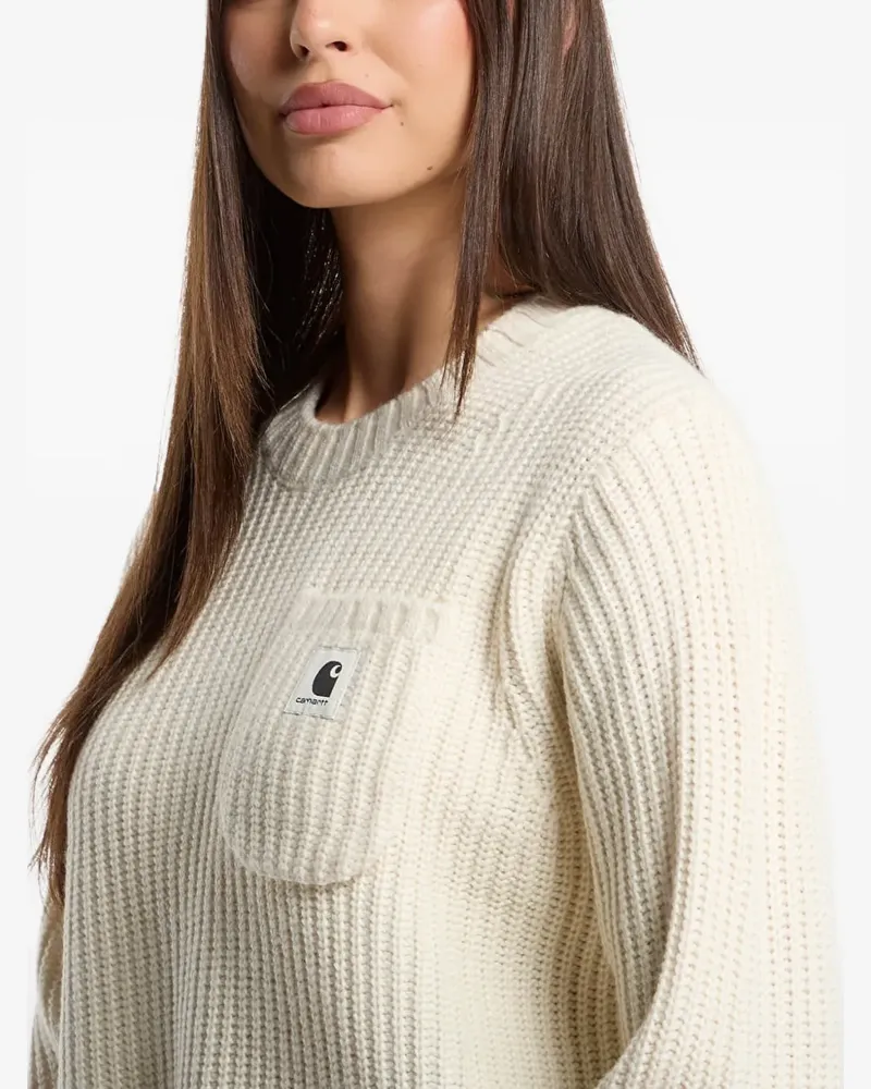 Carhartt WIP Gerippter Mira Strickpullover mit Logo-Patch - Nude Nude