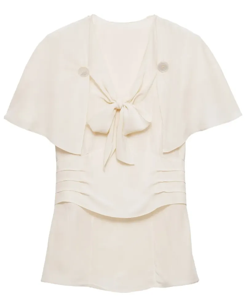 Prada Marocain Bluse - Nude Nude