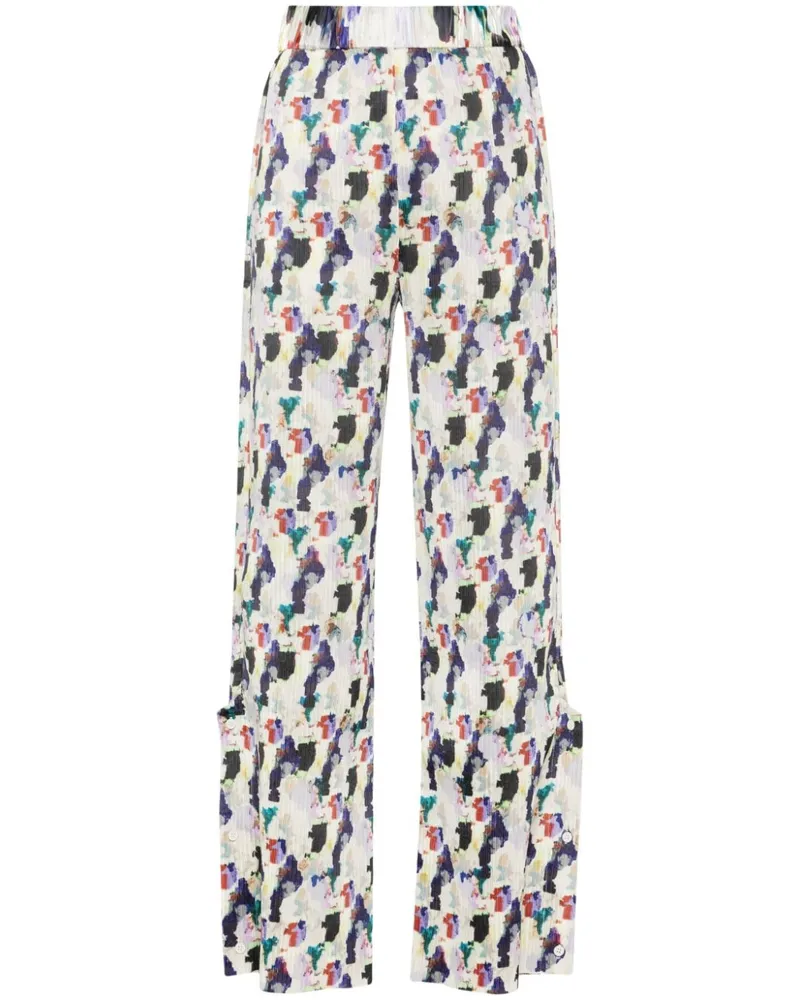 Henrik Vibskov Plissierte Hose mit Blumen-Print Nude