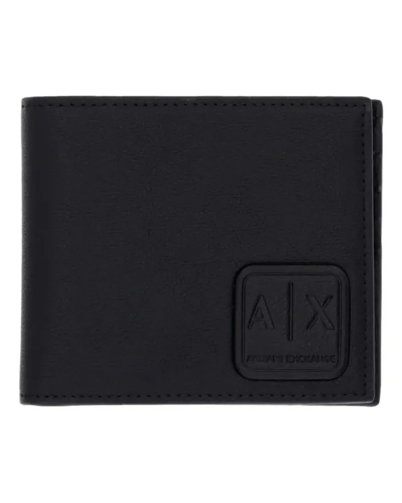 Armani Exchange Portemonnaie mit Logo-Patch - Schwarz Schwarz