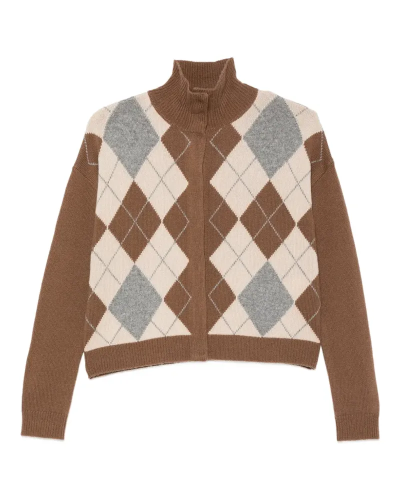 Max Mara Pullover mit Argyle-Intarsie - Braun Braun