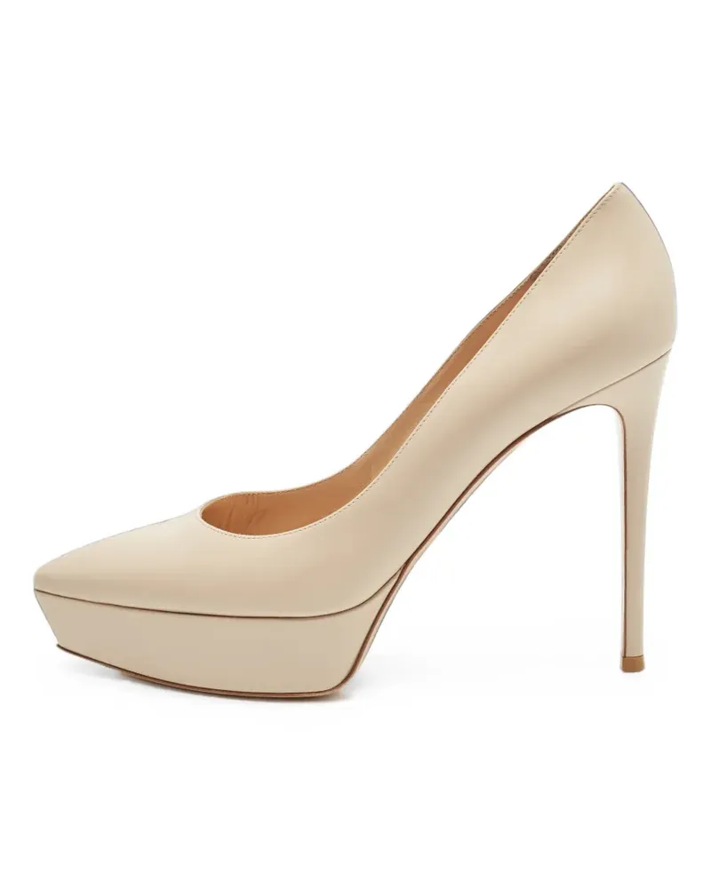 Gianvito Rossi pointed-toe platform pumps - Nude Nude