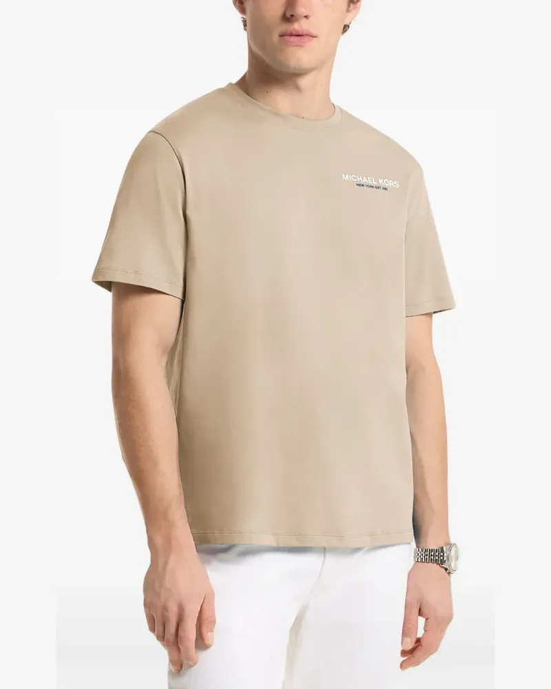 Michael Kors Kurzärmeliges T-Shirt mit Logo-Print - Nude Nude