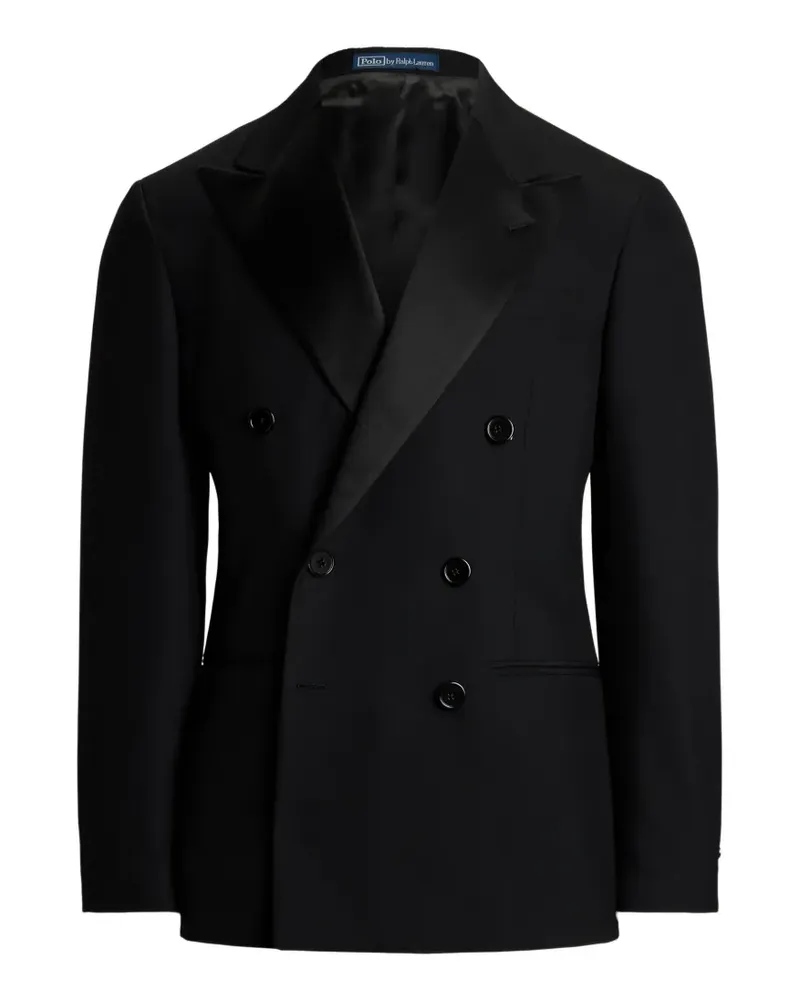 Ralph Lauren double-breasted satin-lapel jacket - Schwarz Schwarz