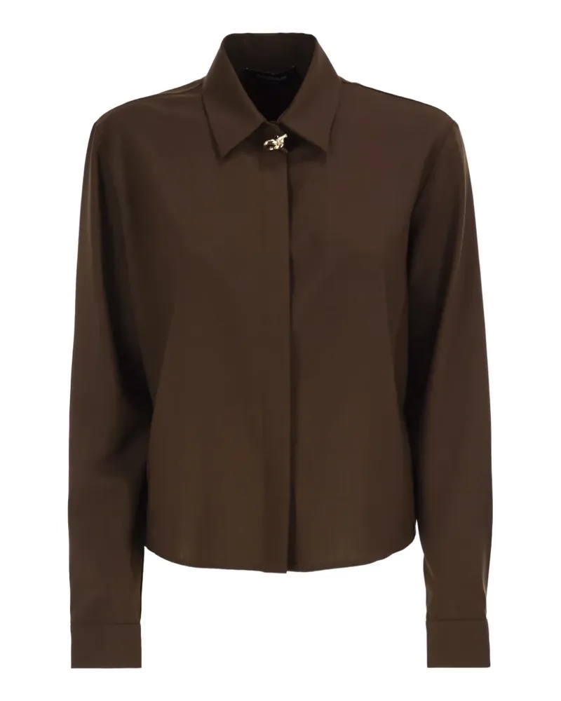 Fabiana Filippi jewel-embellished concealed-fastening shirt - Braun Braun