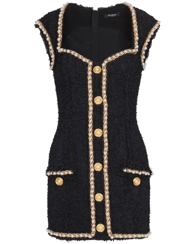 Balmain Kleid mit Perlen - Schwarz Schwarz