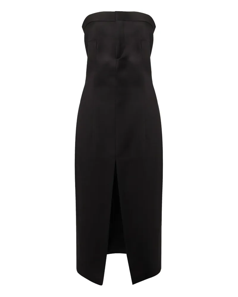 NINEMINUTES Schulterfreies Midikleid - Schwarz Schwarz