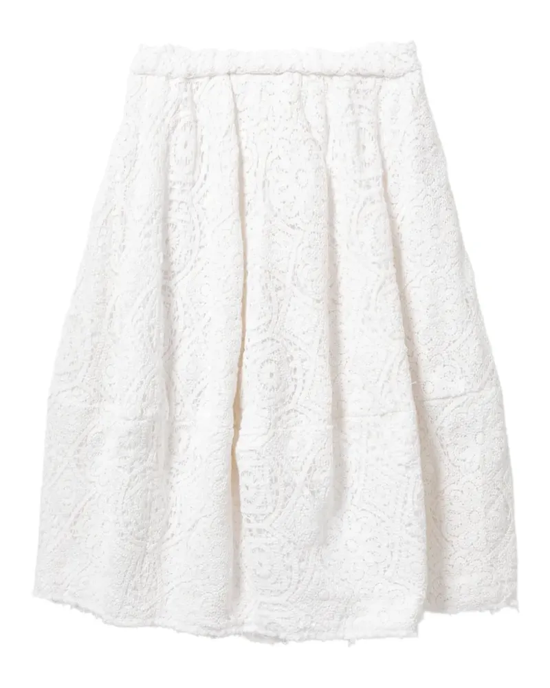 Comme des Garçons floral-embroidered midi skirt - Weiß Weiß