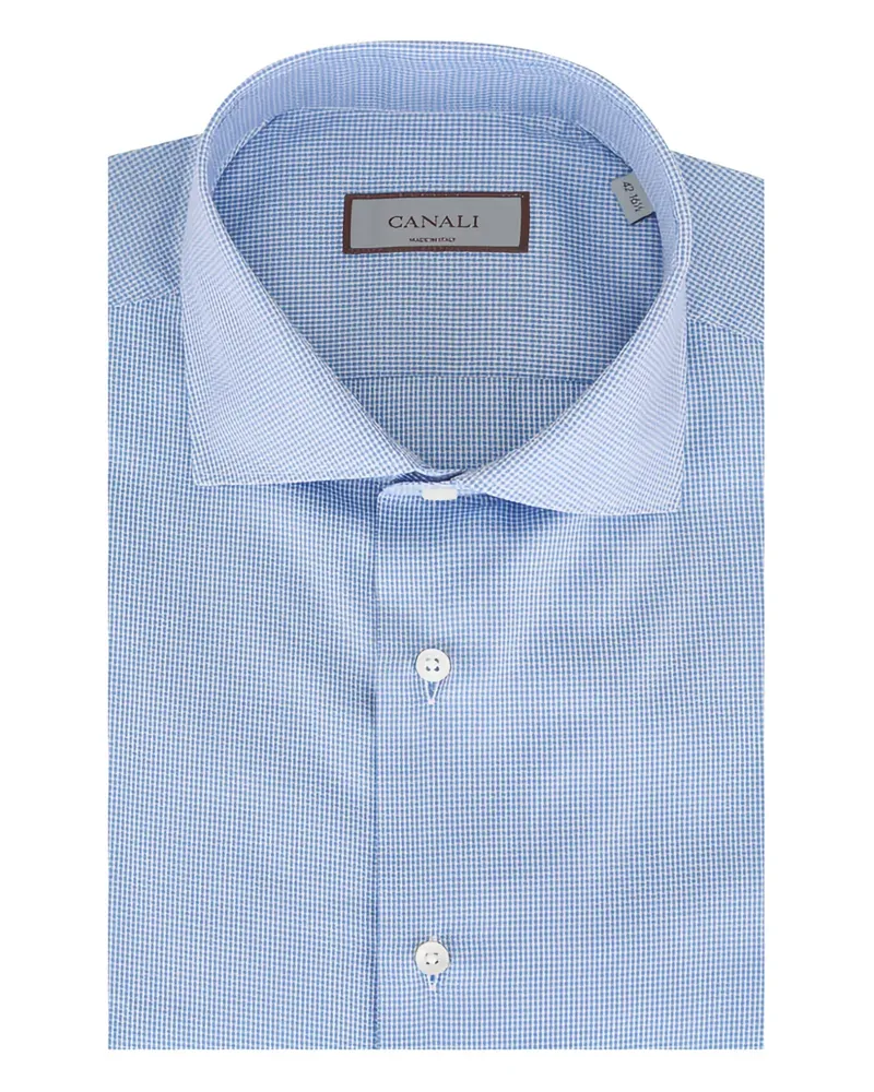 Canali Hemd mit Karomuster - Blau Blau