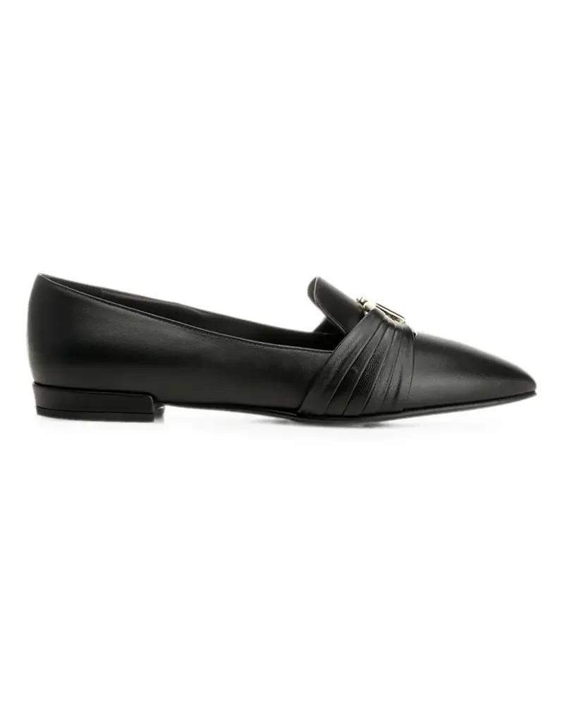 Ferragamo Gancini plaque leather loafers - Schwarz Schwarz