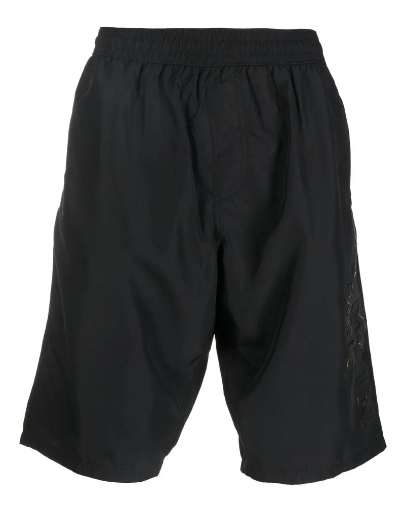 Balmain Badeshorts mit Logo-Print - Schwarz Schwarz