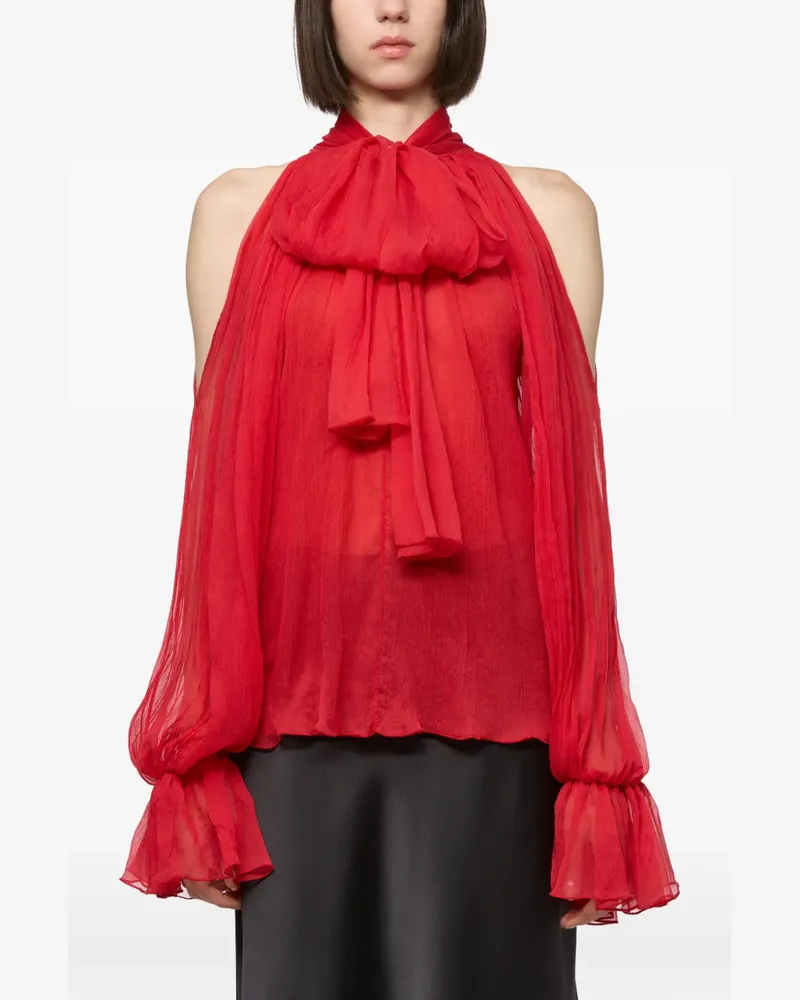 ATU Body Couture Schulterfreie Bluse mit Schleife - Rot Rot