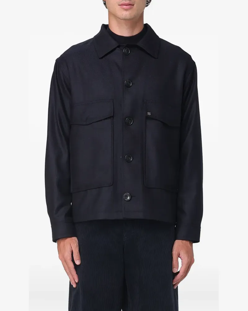 Tagliatore Hemdjacke mit geknöpften Taschen - Blau Blau
