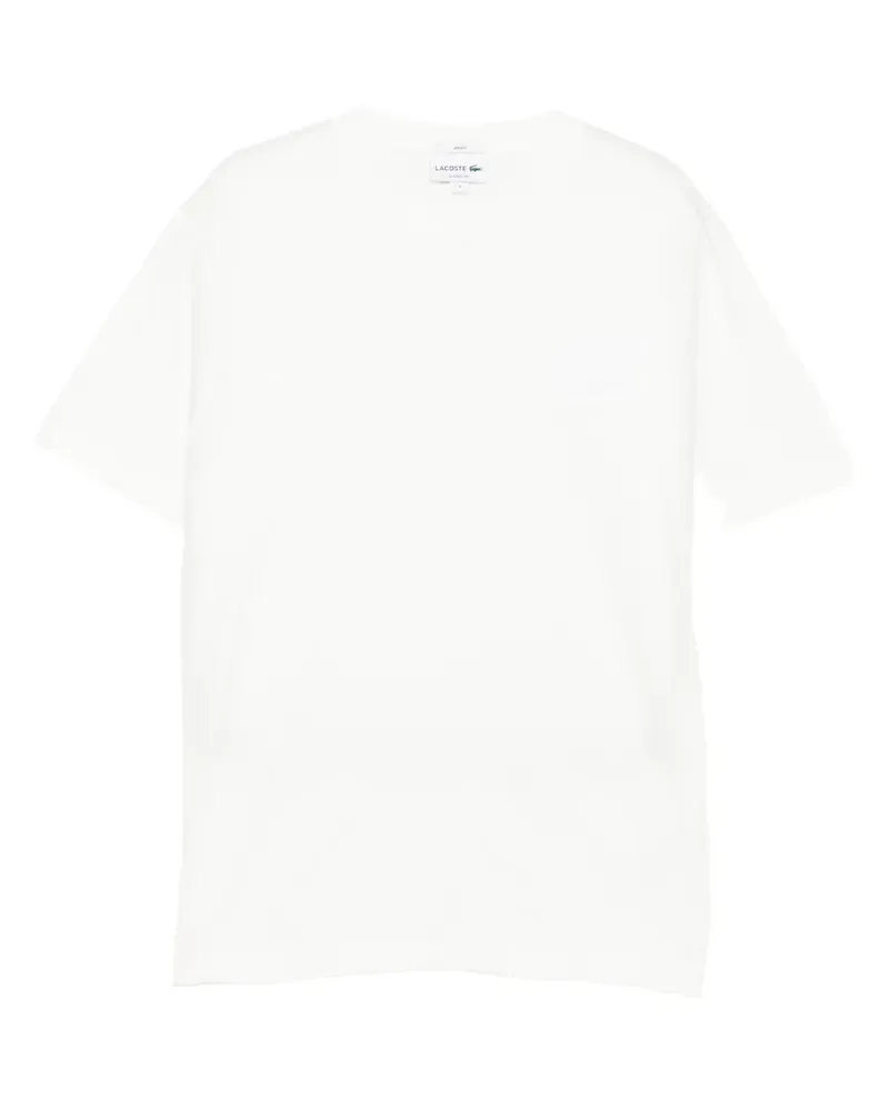 Lacoste T-Shirt mit Logo-Stickerei - Weiß Weiß