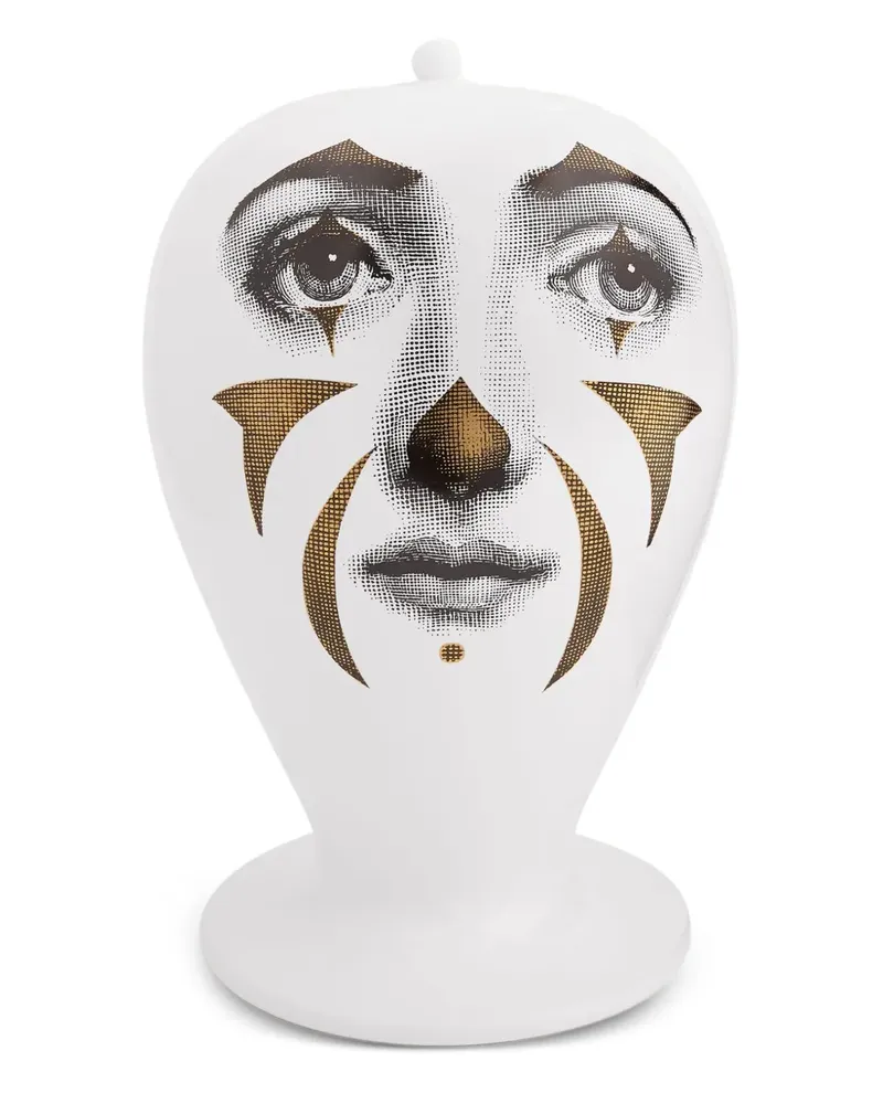 Fornasetti Bitossi' Dose aus Porzellan - Weiß Weiß
