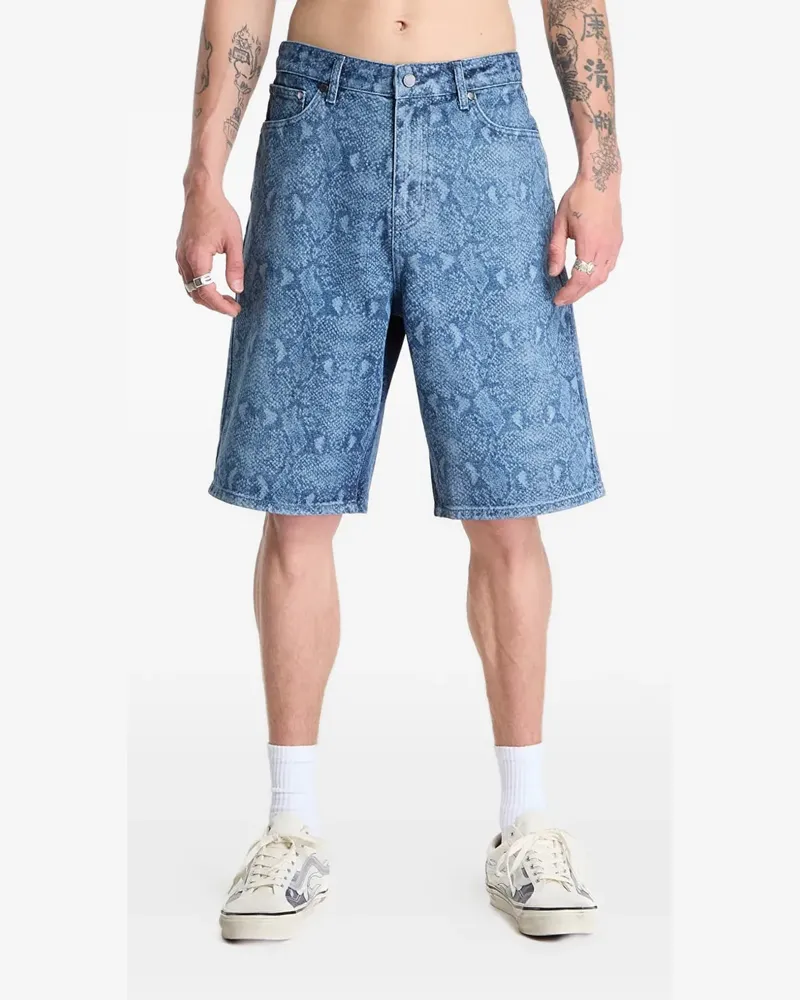 Daily Paper snake-effect laser-cut shorts - Blau Blau