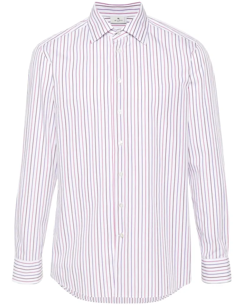 Etro Gestreiftes Hemd - Weiß Weiß