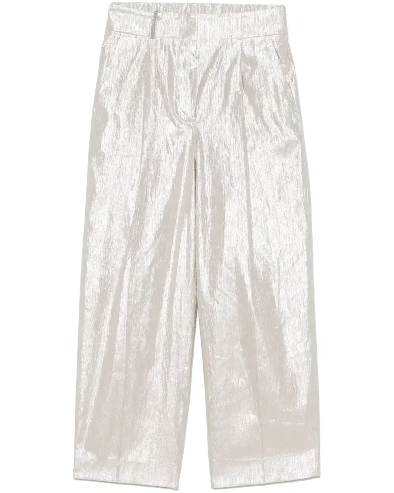 Peserico Hose in Metallic-Optik - Nude Nude
