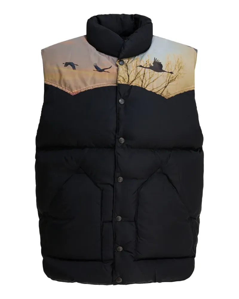 NEEDLES x Rocky Mountain Featherbed graphic-print padded gilet - Schwarz Schwarz