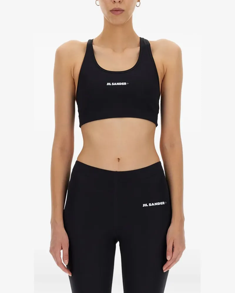 Jil Sander logo-print cropped top - Schwarz Schwarz