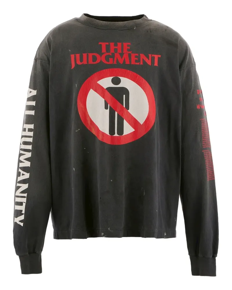 SAINT MXXXXXX graphic-print long-sleeve T-shirt - Schwarz Schwarz