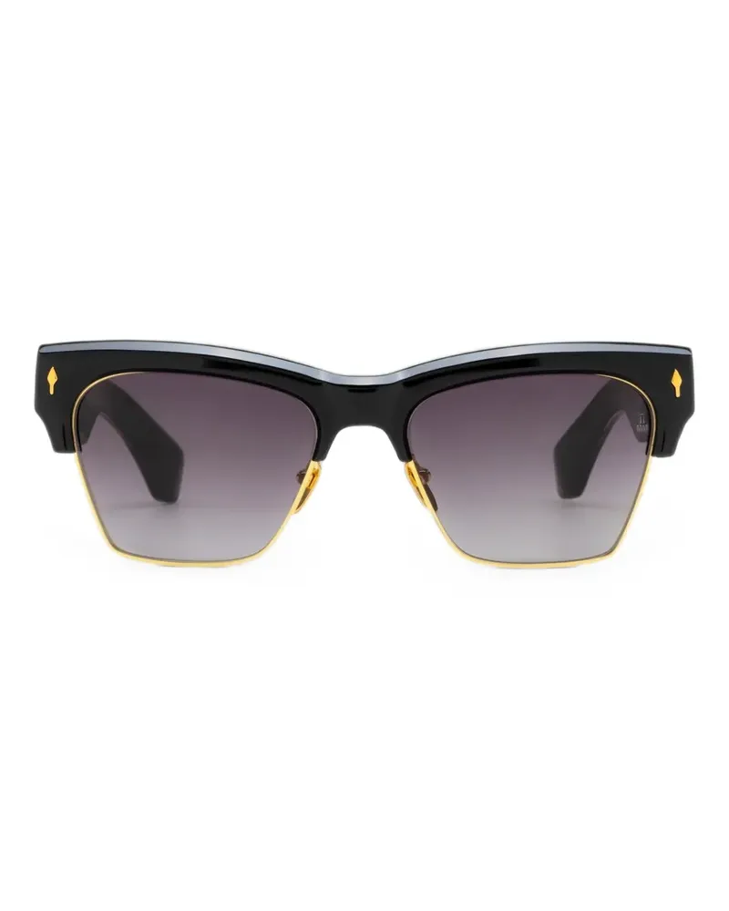 Jacques Marie Mage Bugsy Sonnenbrille mit geometrischem Gestell - Schwarz Schwarz