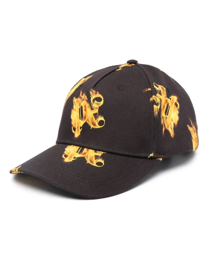 Palm Angels Burning Monogram Baseballkappe - Schwarz Schwarz