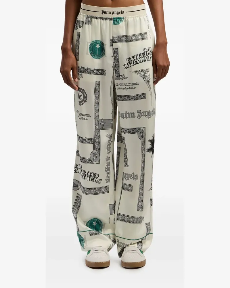 Palm Angels Stretchhose im Pyjama-Stil mit Dollar-Print - Nude Nude
