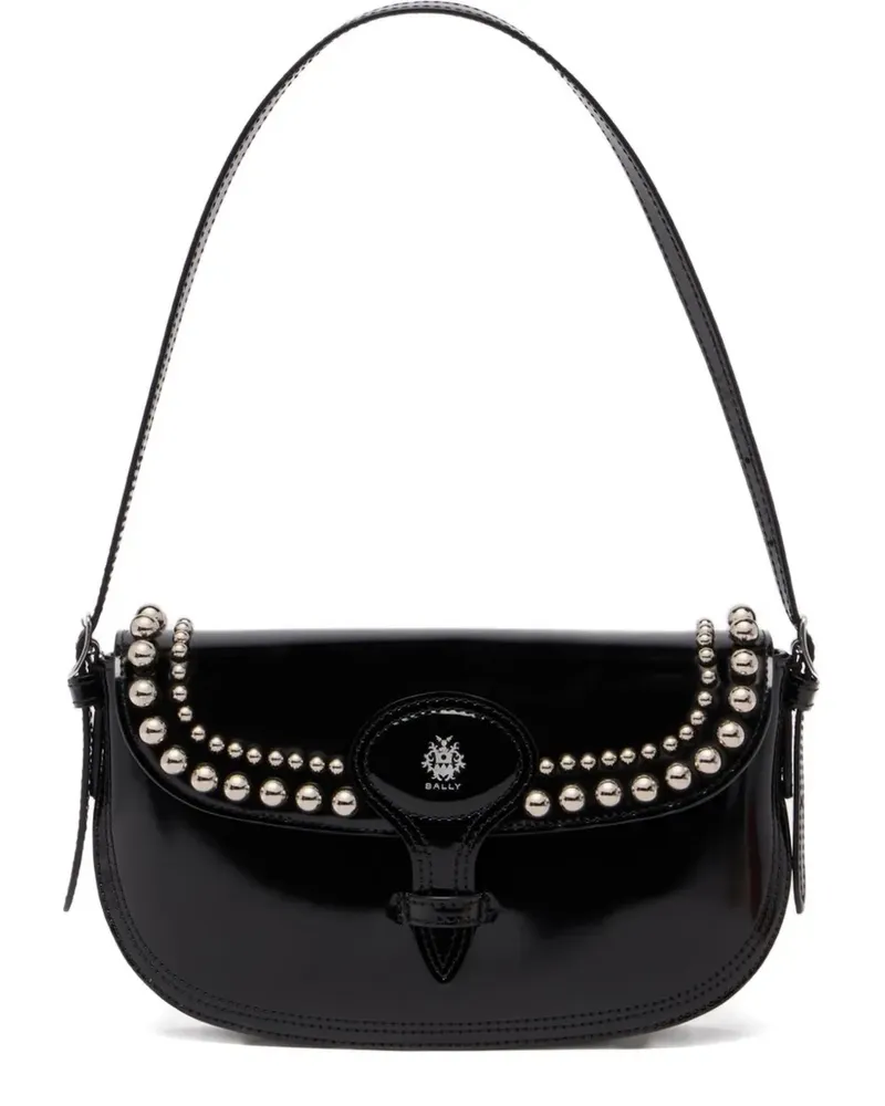 Bally small Beckett studded leather shoulder bag - Schwarz Schwarz