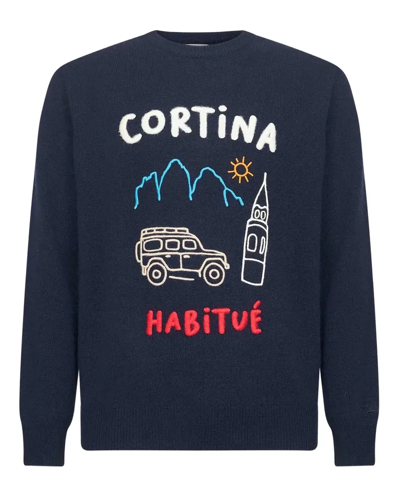 MC2 Saint Barth Sweatshirt mit grafischem Print - Blau Blau