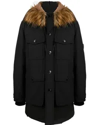 Diesel Kapuzenparka mit Faux Fur Schwarz